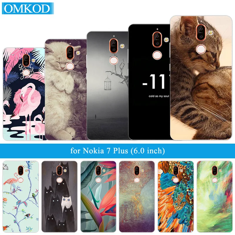 Для Nokia 7 Plus мягкий прозрачный ТПУ чехол с Фламинго 6 0 &quotдля Nokia7 + защитный