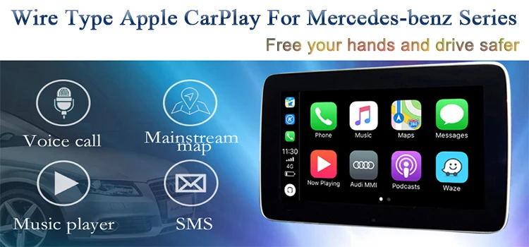 Excellent New Car Wire Type Apple CarPlay Video Interface for Mercedes-benz A B C GLC CLA GLA GLS Class Support Waze Map Phone Call 0