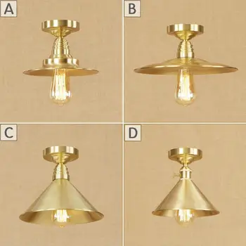 

Nordic simple wind aisle American country decoration industrial wind retro creative staircase copper ceiling lamp