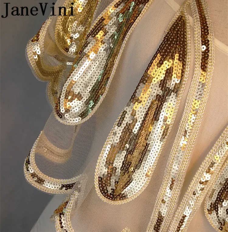 JaneVini блестящие бисероплетенные Свадебные накидки Болеро роскошные золотые серебряные пайетки женские Болеро Свадебная накидка свадебное болеро Novia накидка Свадебная