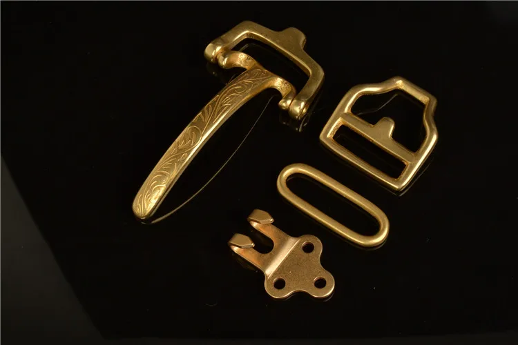 solid brass 38mm inner width DIY leather belt cavalry buckle 4pcs parts
