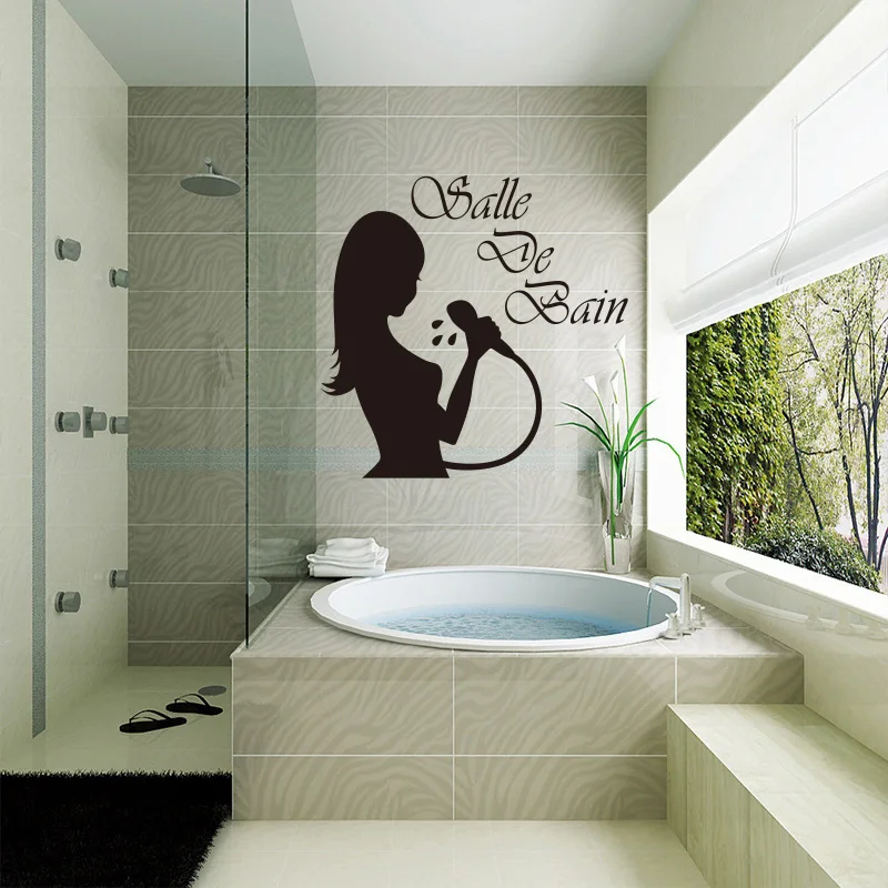 Vinyl Cut Wall Art Vinyl Sticker For Bathroom Shower Room Glass Mirror Decal