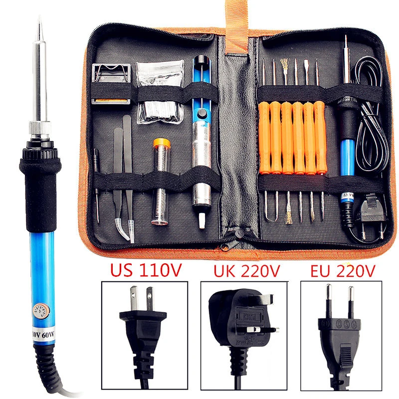 

110V/220V 60W 7 in 1 Adjustable Electric Temperature Welding Soldering Iron Tool Kit