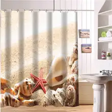 Nouveau classique rideaux de bain étanche moderne plage coquillages et étoiles de mer rideaux de douche 66 ” x 72 ” pouces salle de bains rideau