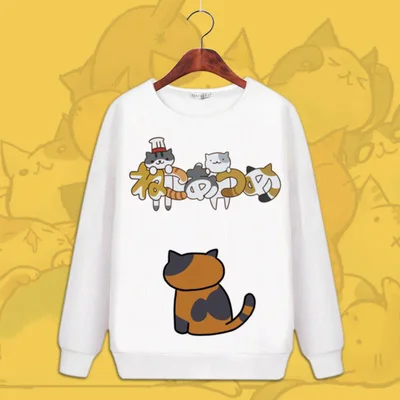 Модные костюмы для косплея Neko Atsume, толстовки с капюшоном и длинными рукавами, рисунок милой кошки, топы, зимние толстовки - Цвет: 6