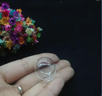 

100sets 23*20mm clear Glass Round Tear water drop Vase Pendant Locket globe Charm Bottle DIY Glass vial necklace jewelry making
