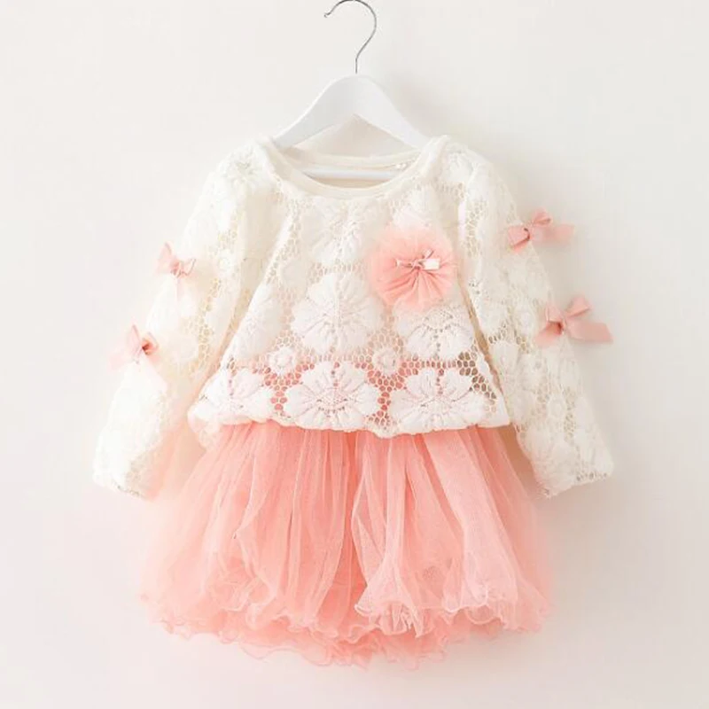 Jual Halilo Bayi Gadis Putri Gaun Bunga Busur Bayi Gadis Ulang Tahun Pertama Pakaian Gadis Kecil Pakaian Bayi Gadis Lengan Panjang Gaun