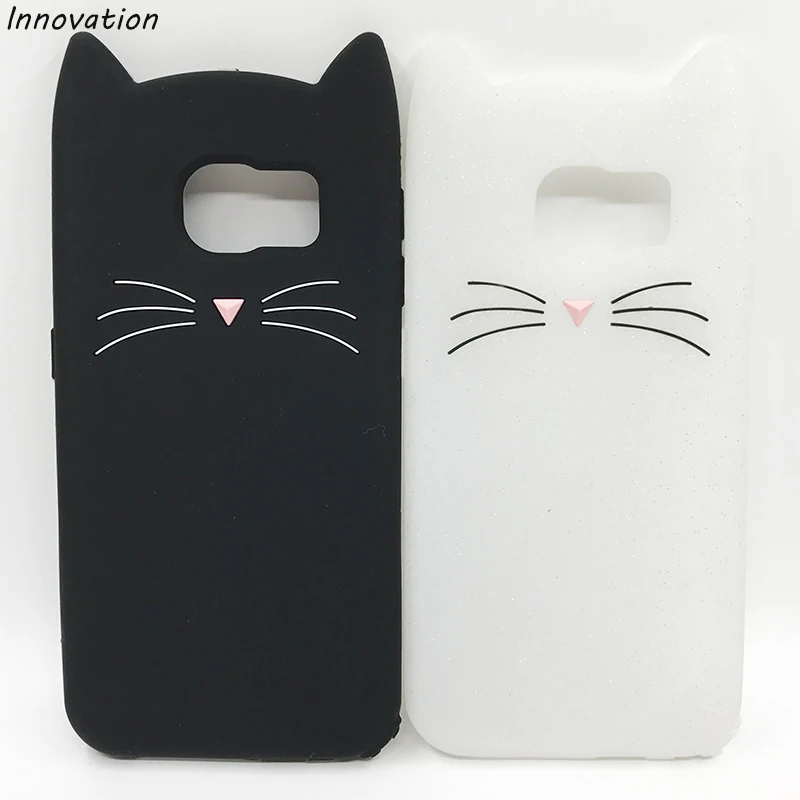 

3D Silicone Cartoon Case For Samsung Galaxy S5 S7 S6 Edge S8 Plus A3 A5 A7 J3 J5 J7 2016 Note 8 3 4 5 Cute Beard Cat Ears Cover