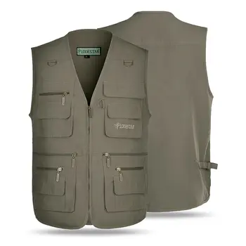 

Lixada Hiking Climbing Vest XL-5XL Men Multi-pockets Fishing Vest Spring Summer Sleeveless Fishing Jacket Gilet Tactique Men