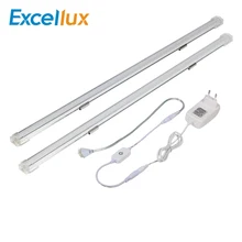 DC 24V 50 см 2 шт. светодиодный бар светильник для Кухня шкаф светильник сенсорный датчик диммер бесшовные подключение ультра тонкий жесткий Светодиодные ленты лампы