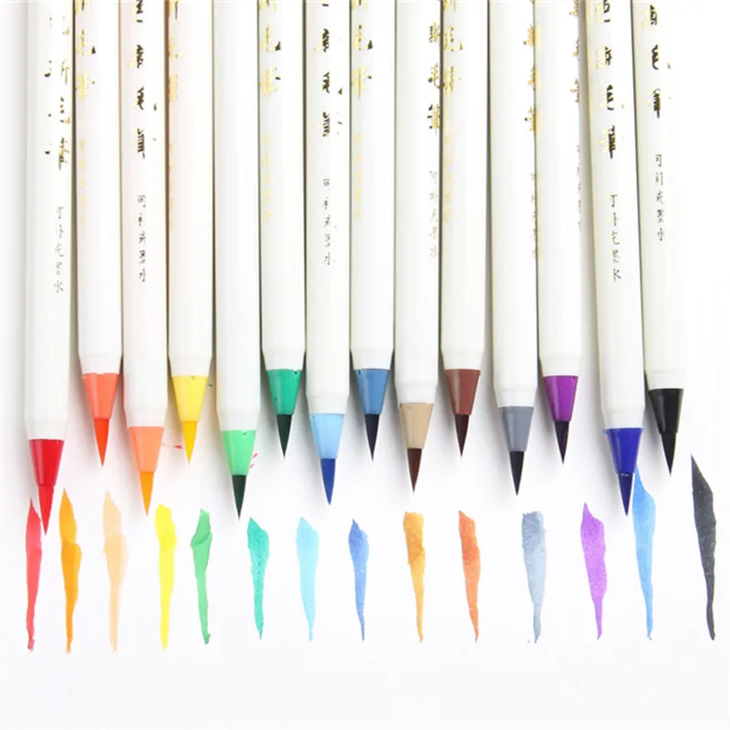 ручка для рисования чернилами. скетч маркеры браш. сменные перья для маркеров. маркеры с кисточкой. маркер перо 233р 60мм.