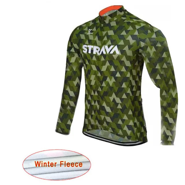 6 Strava Велоспорт Джерси Зима термальность флис с длинным рукавом комплект 16D гель комбинезон Майо Ropa ciclismo Hombre Велосипедный спорт велосипед Костюмы - Цвет: 6