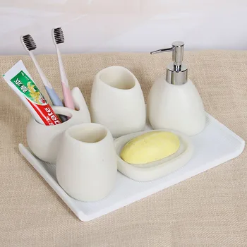 

Creative Bathroom Set Single Accessories Emulsion Bottle High-grade Wash Gargle Cup Toothbrush Suit Wedding Gift