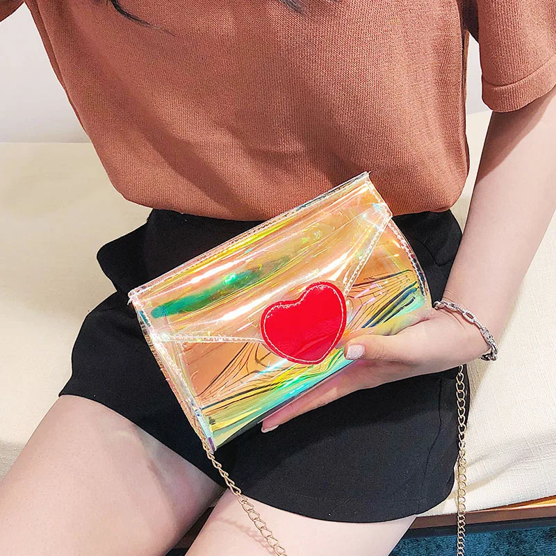 

2019 New laser shoulder women's bag holographic handbag beach bag crossbody bags for women Transparent purse bolsa feminina