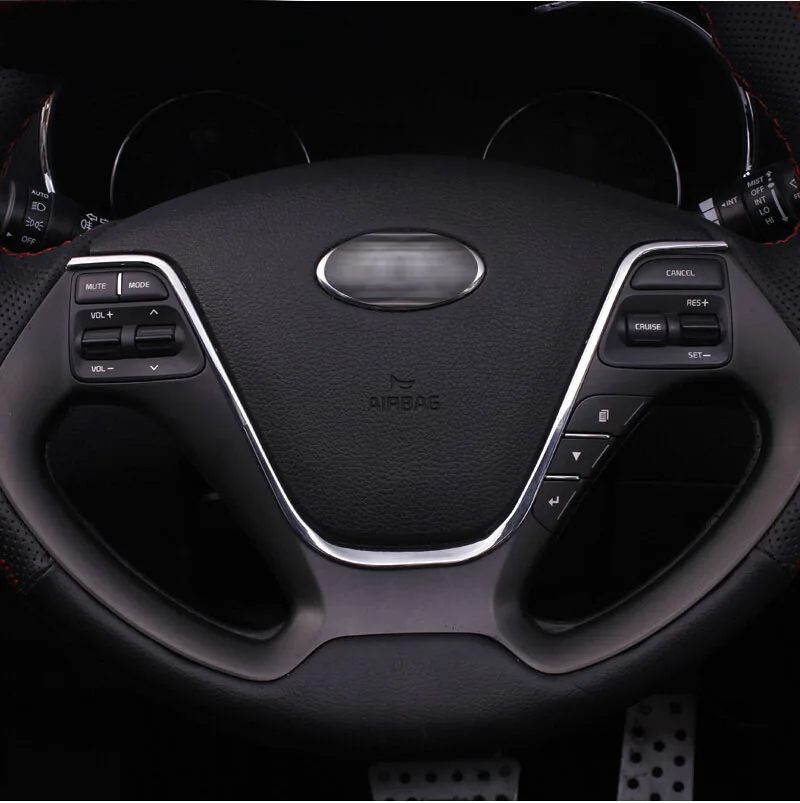 Chrome Steering Wheel Panel Cover Badge Insert Trim Ring For Kia Sportage 2017