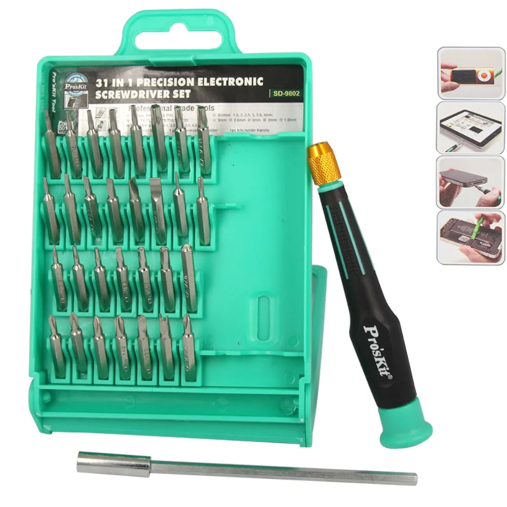 Free Shipping Pro'skit SD 9802 31 IN 1 Precision Electronic Screwdriver