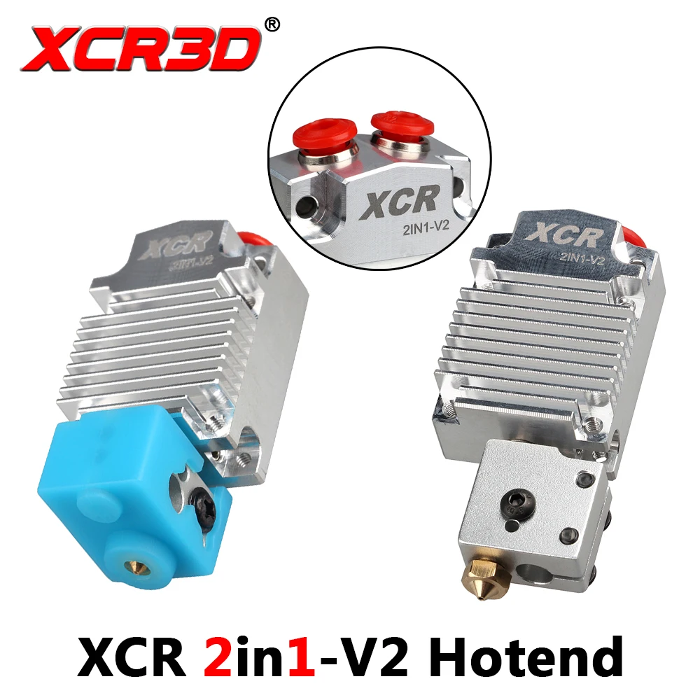 

3D Printer Extruder Parts XCR 2IN1-V2 hotend Double color printing print head With the NV6 Heated 0.4/1.75 Volcano Nozzle 0.8mm
