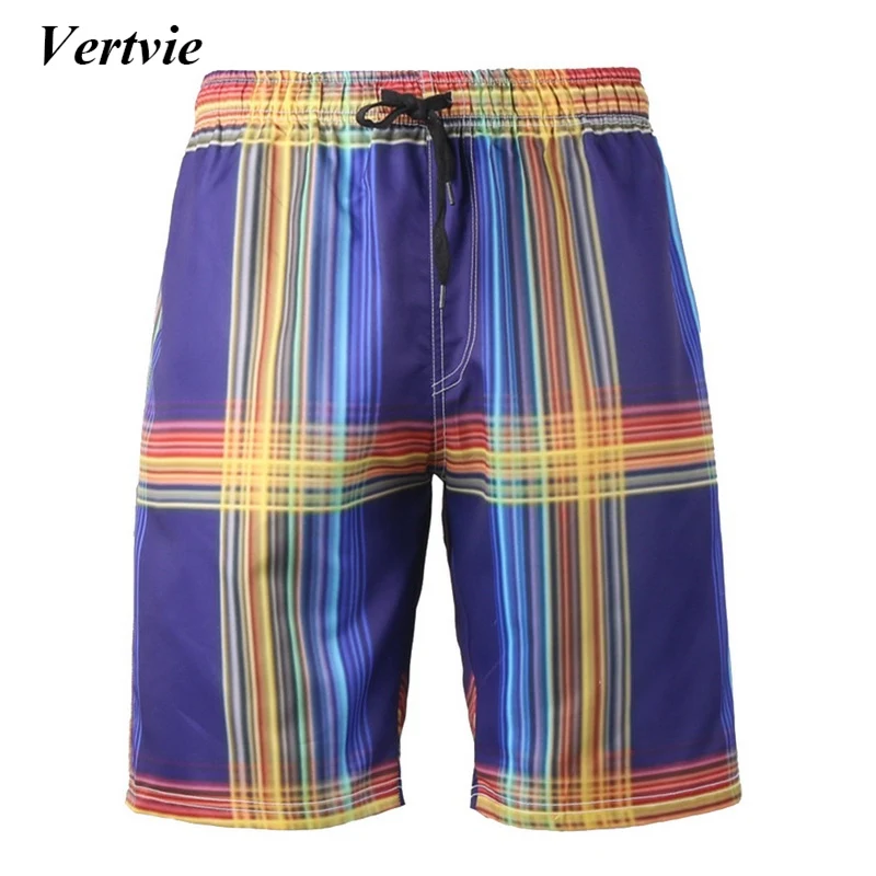 

Vertvie Swimming Men 3D Printing Shorts Mid Waist Knee Length Surfing Shorts Drawstring Quality Sports Shorts Beach New Trouser