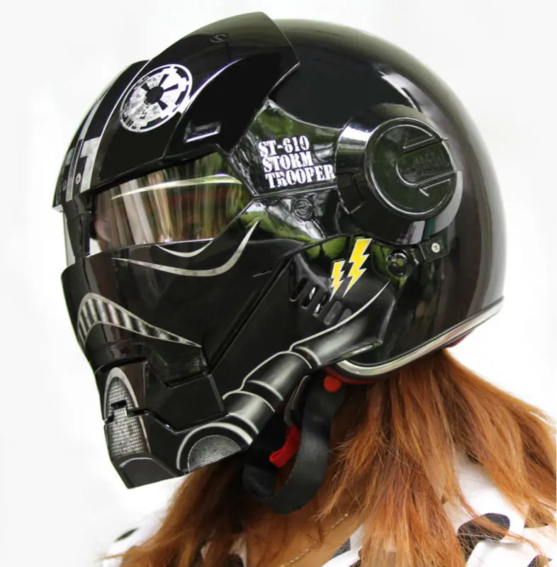 NEW Black Star Wars MASEI IRONMAN Iron Man helmet motorcycle helmet