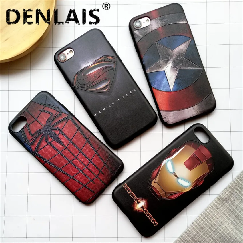 

Fashion Superhero Case For iphone X XS Max XR 7 8 Plus 6 S Plus Case Marvel Avengers Superman Silicone Phone Case For iphone 7