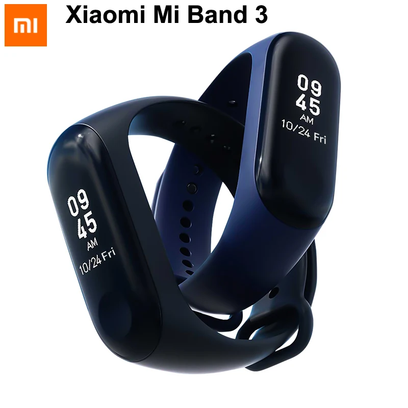 Оригинальный Смарт браслет Xiaomi Mi Band 2 3 с большим сенсорным OLED экраном фитнес