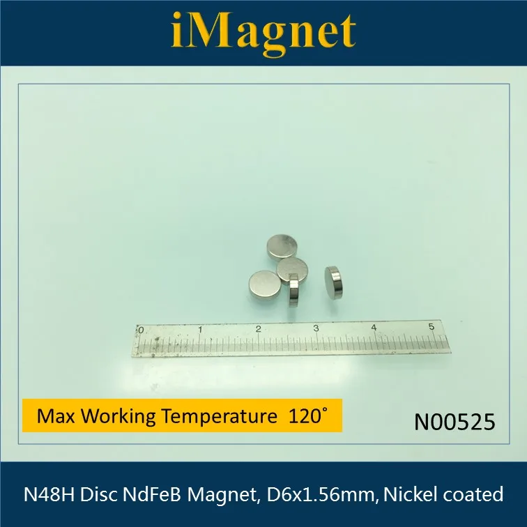 N00525 30 шт N48H диск редкоземельный неодимовый магнит d6x1.56мм кубовидный NdFeB для