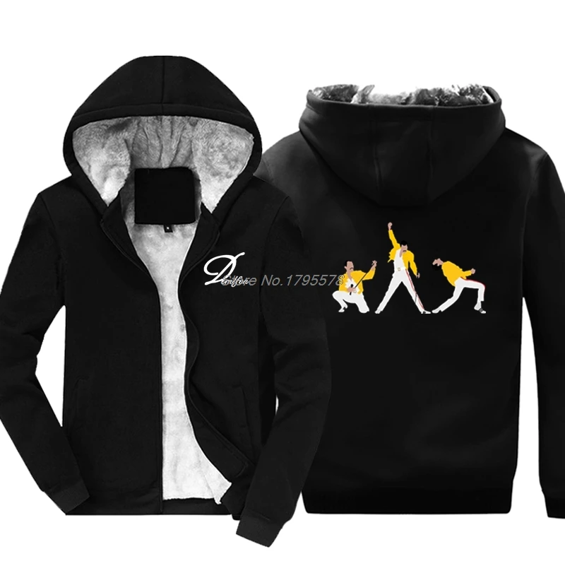 

Freddie Mercury Rock Star Sweatshirt Men Thicken Winter Hoody Keep Warm Band Men Hoodie Hip Hop Jacket Tops Streetwear
