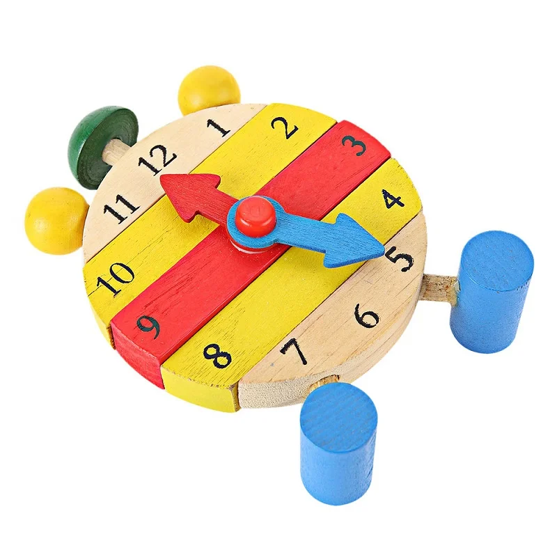 SUKIToy Kids Wooden Montessori Clock Block Number And Time Learning Toy Toys For Children With Autism Brinquedos Nice Gift