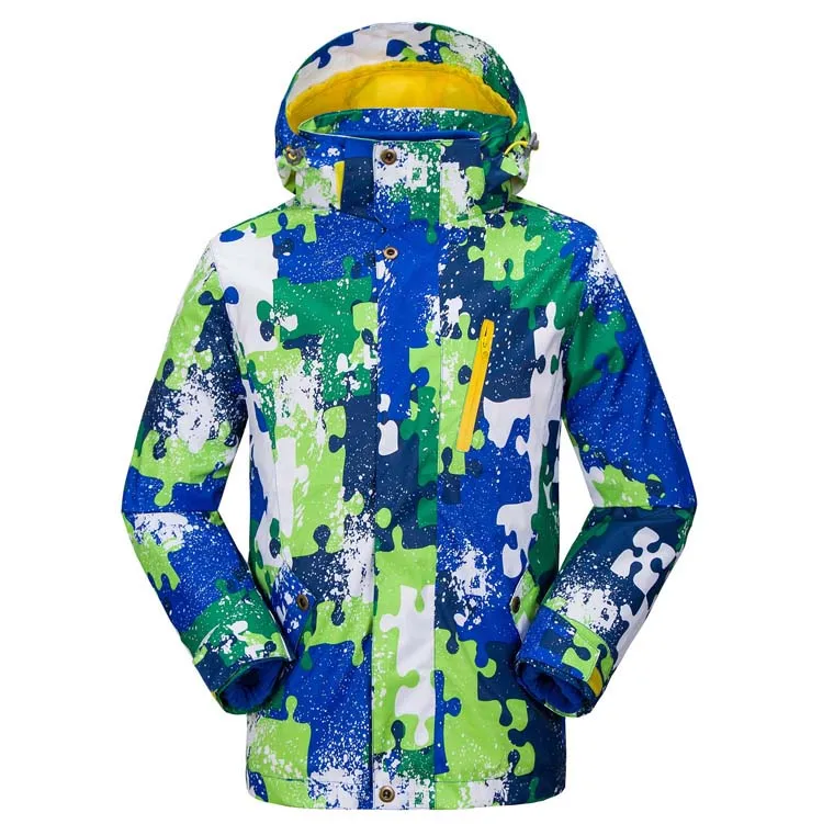 Лыжная куртка для походов на открытом воздухе, светильник в стиле «Северный леденец», детская зимняя камуфляжная спортивная водонепроницаемая ветрозащитная теплая верхняя одежда для подростков - Цвет: Синий