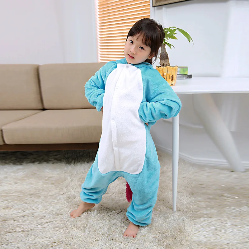 Детская Пижама Единорог одеяло Kigurumi комбинезон Детская мультяшная Пижама, комбинезон для девочек и мальчиков, Косплэй Фланелевая Пижама костюмы