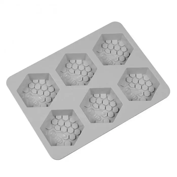 Economical Silicone Mould 6 Hole Honey Bee Design Soap Clay Wax Mold for Handmade DIY Craft ds99