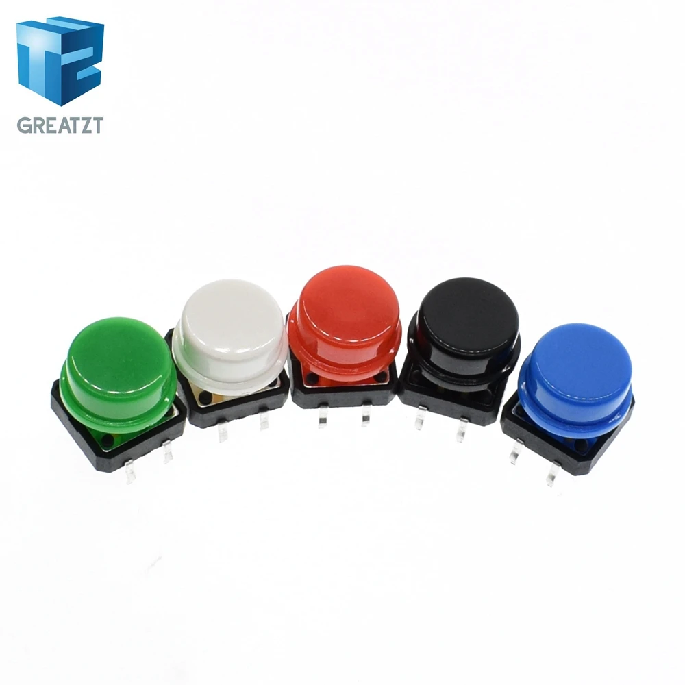 

GREATZT 25PCS 12X12MM Big key module Big button module Light touch switch module with hat High level output for arduino usb