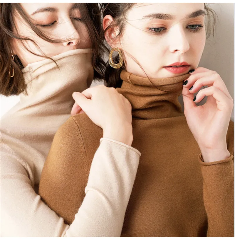 2019 casual Pile collar spring autumn slim Sweater pullovers Women Long Sleeve basic knit top female Macaron turtleneck sweater 2019 casual Pile collar spring autumn slim Sweater pullovers Women Long Sleeve basic knit top female Macaron turtleneck sweater