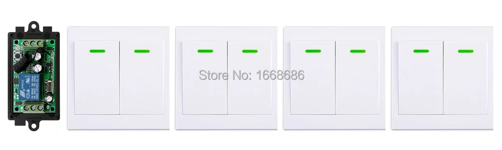 

New DC12V 1CH Wireless Remote Control Switch System Receiver + 4*Wall Panel Remote Transmitter Sticky Remote Smart Home Switch