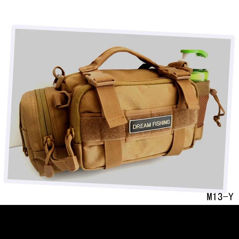 Multifunctional Fishing Bag 35*13*16 cm Fishing Lure Bag Polyester Waist Shoulder Bag Fishing Lure Reel Tackle Bags B288