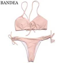 BANDEA bikinis женщины 2017 Купальники твердые Бикини Сексуальная Обивка Купальники кружева Бразильский Bikinis Set майо de bain