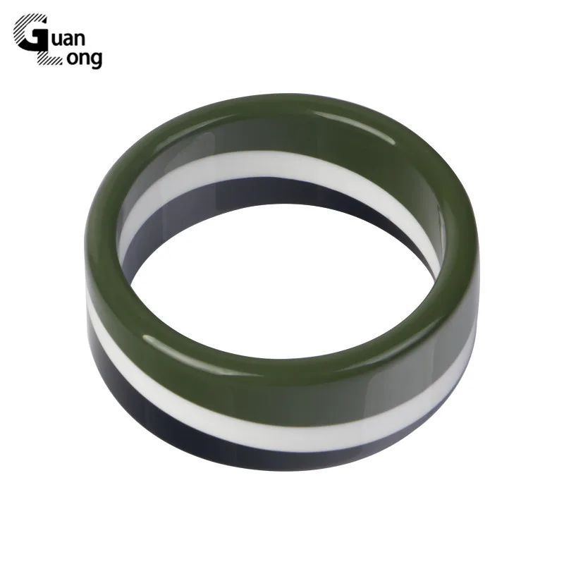 

GuanLong Vintage Acrylic Resin Cuff Charms Stripe Bracelet Bangles for Women Fashion Jewelry Wide Geometric Big Designer Bangle