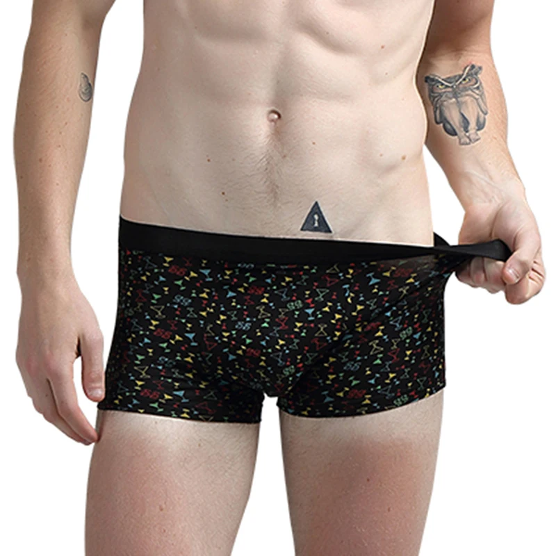 4Pcs\lot Underpants Men Boxer Shorts Print Underwear Panties Mens