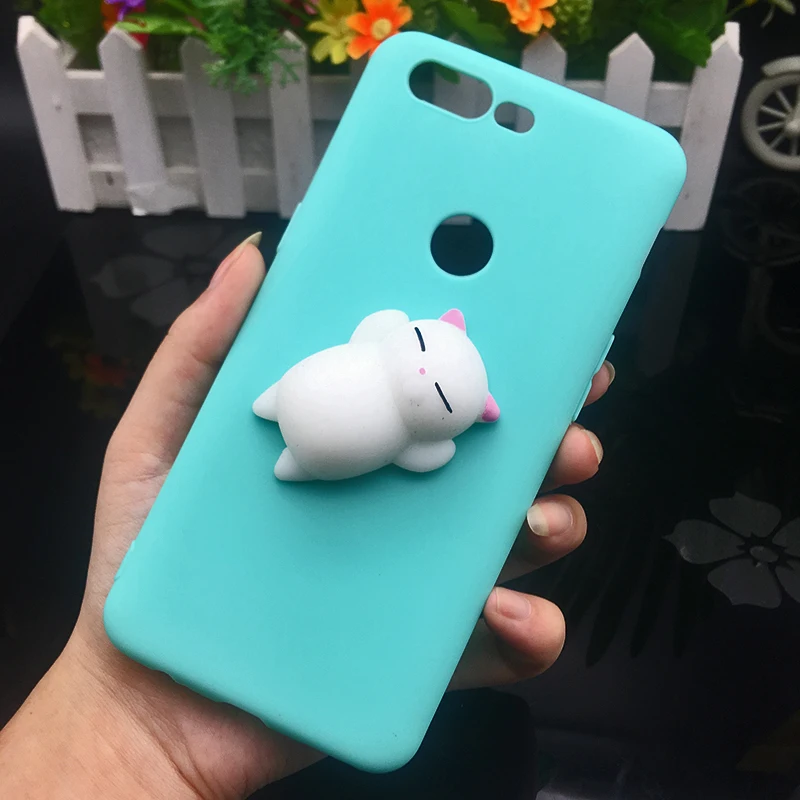 Cute 3d Squishy Cat Silicon TPU Soft Case For oneplus 6 Candy Color Back Cover one plus 5T one plus 5 T 1+5 1+5T 1+6 phone cases (9)