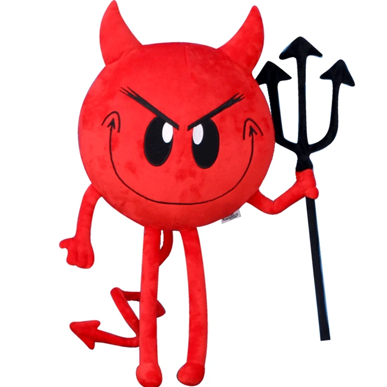 

GGS 60cm Demon Series Stuffed Emoji Cushion Purple Small Hellboy Devil Emoticon Plush Toy Home Decorative Soft Pillow
