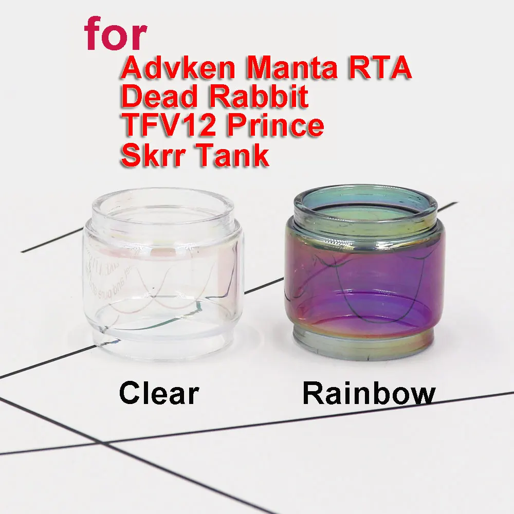 

3PCS Rainbow Transparent Expansion Glass Tube Replacement for TFV12 Prince/Dead Rabbit/Skrr/manta RTA glass tube