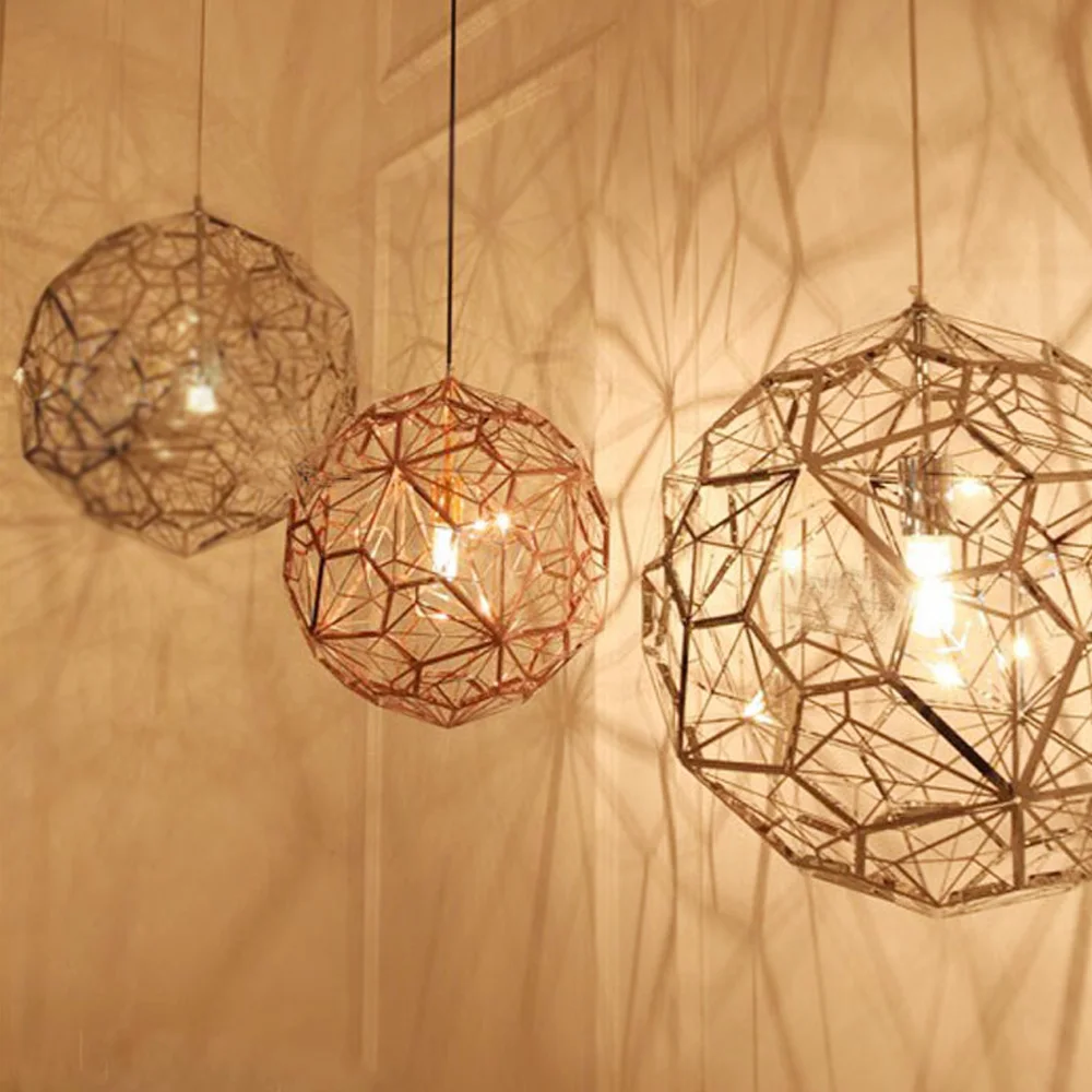 Iron Craft Pendant Lights Hollow Stainless Steel Ball Lamp Iron Craft Pendant Lights Hollow Stainless Steel Ball Lamp E27 Silver Fixture Lighting Foyer Cafe Decor In From