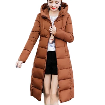 

Fashion Winter Jacket Women Thick Warm Female Jacket Down cotton jacket Parkas Long Women Hooded Plus size outerwear 3XL A868