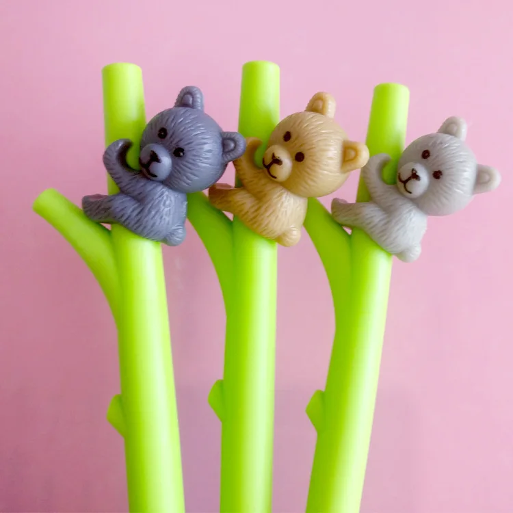 

1 Pcs Creative Cute Styling Tree-climbing Bear Neutral Pen Black Pen Signature Kawaii School Supplies Pen for Writing