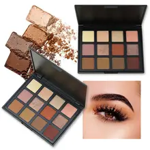12 цветов Теплые Сияющие тени для век Pallete портативная Косметика нюдовая тени для век Пудра Набор для водостойкого макияжа легко носить 12NB