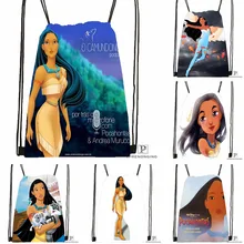 На заказ Pocahontas походная сумка на шнурке милый рюкзак для детей(черная спинка) 31x40 см#180531-02-12