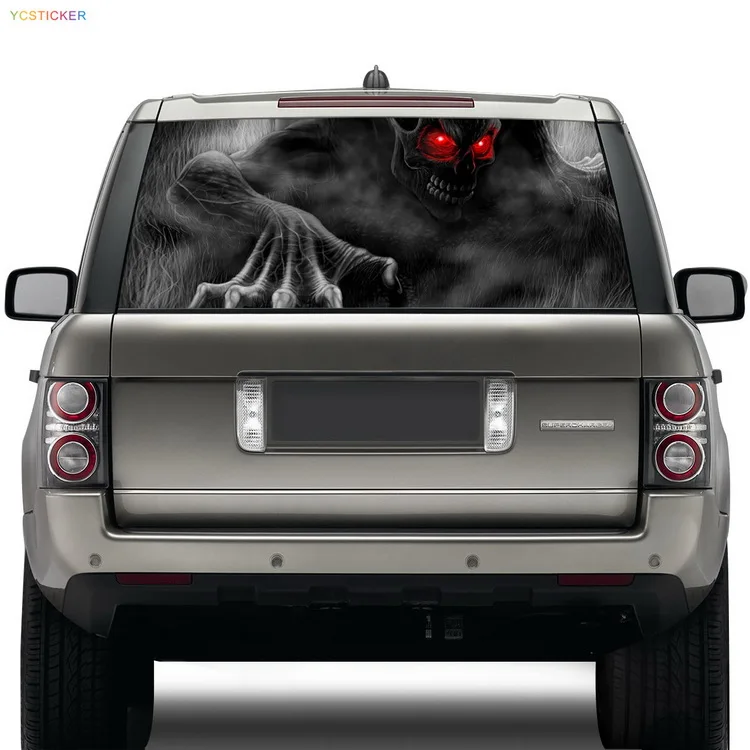 

new hot terrifying car high beam ghost sticker see through rear windshield self adhesive sticker decal with heat resistance