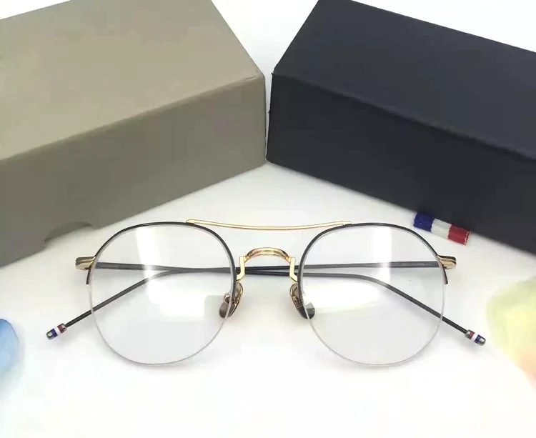 

Vintage Optical thom Eyeglasses TB903 half Frame Men Women Computer Myopia Eye Glasses Spectacle Frame Women's Female with box