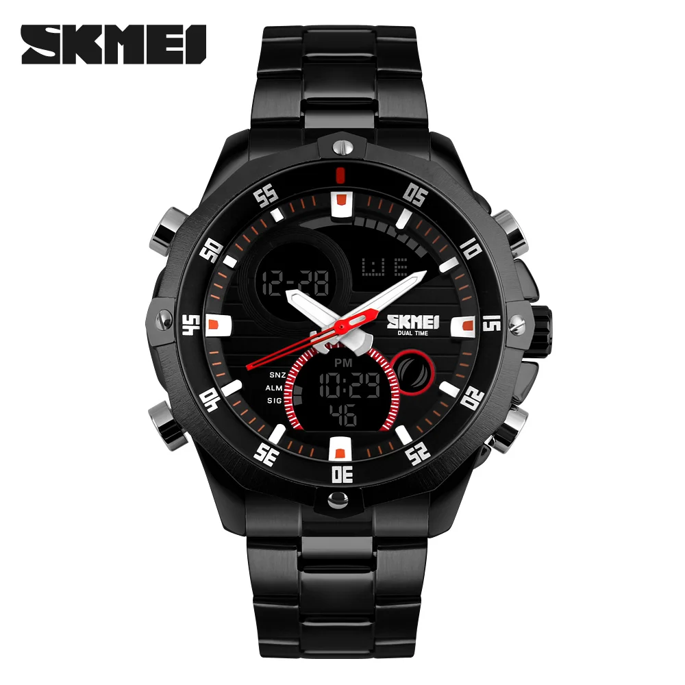 Top Luxury Brand SKMEI Men's Watches Full Steel Quartz Analog Digital LED Army Military Sport Watch Male Relogios Masculinos 