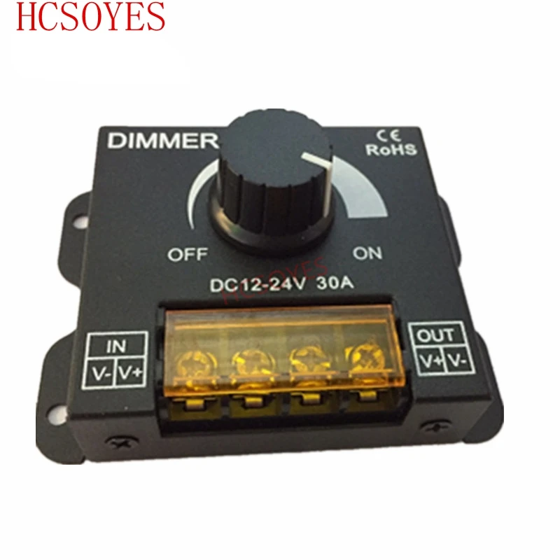 DC12V-24V светодиодный диммер 8A 30A 96 Вт 360 Вт Регулируемая яркость лампы полосы светильник одноцветный светодиодный контроллер 5050 3528 ленты